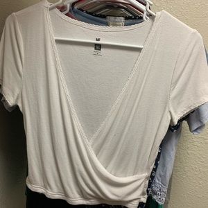 PACSUN White wrap crop top